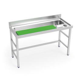 preparation table | vegetable cleaning table | rear sink | 1400 mm x 600 mm H 850 mm product photo