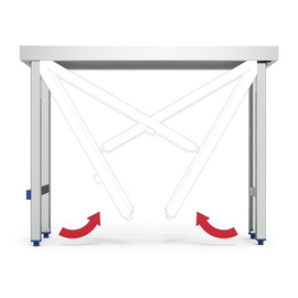 work table stainless steel foldable with ground floor | 1100 mm x 400 mm H 860 mm product photo  S