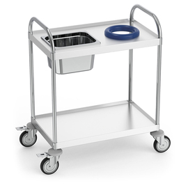 clearing trolley made from stainless steel | 835 mm x 535 mm H 975 mm product photo