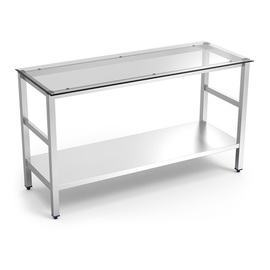 stainless steel table stainless steel with glass platter | bottom shelf | 1000 mm x 600 mm H 860 mm product photo