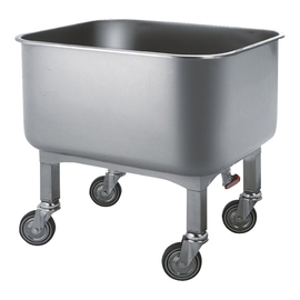 transport trolley | washing trolley made from stainless steel 200 ltr with drain | drain tap product photo