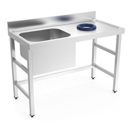 kitchen sink table with garbage pit Basin left | 1200 mm x 600 mm H 850 mm product photo