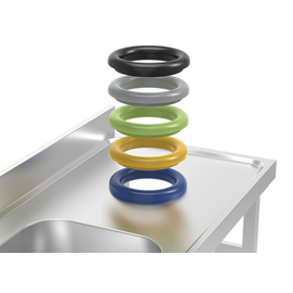 kitchen sink table with garbage pit Basin left | 1200 mm x 600 mm H 850 mm product photo  S