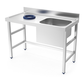 kitchen sink table with garbage pit sink on the right side | 1200 mm x 600 mm H 850 mm product photo