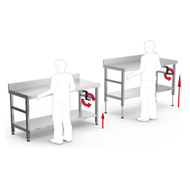 work table height-adjustable with ground floor | 1500 mm x 630 mm H 760  - 960 mm product photo  S