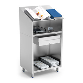 standing desk stainless steel 1 drawer H 1290 mm product photo  S