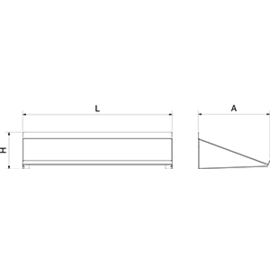 Inclined wall shelf made of stainless steel 1020x488x248 mm product photo  S