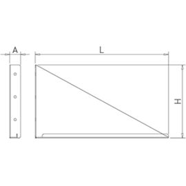 Wall bracket, top, 265x20x200 mm, left product photo S