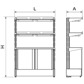 Attaching the folding side supports to a stainless steel wall shelf product photo S