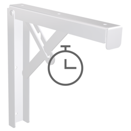 Attaching the folding side supports to a stainless steel wall shelf product photo