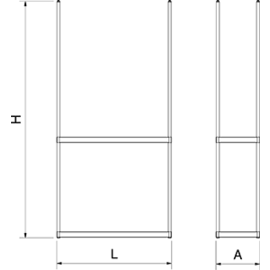 Stainless steel hanging shelves 991x391x2000 mm product photo S