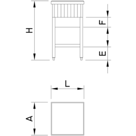 chopping block birch wood PE red | 400 mm x 400 mm H 900 mm product photo S