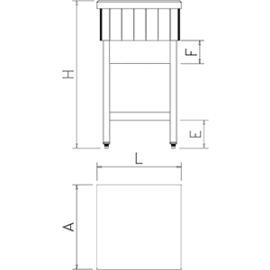 chopping block birch wood PE white | 400 mm x 400 mm H 900 mm product photo  S