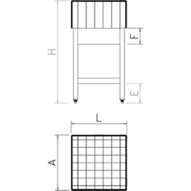 chopping block oak wood | 400 mm x 400 mm H 900 mm with deposit shelf product photo  S