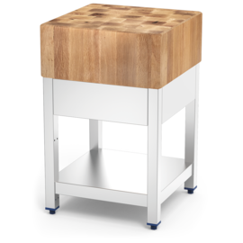 chopping block oak wood | 400 mm x 400 mm H 900 mm with deposit shelf product photo