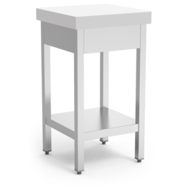 chopping block polyethylene white | 500 mm x 500 mm H 950 mm with deposit shelf product photo