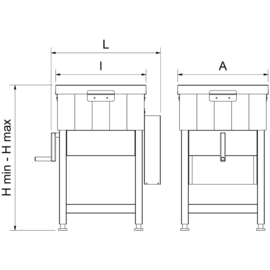 Chopping block with lifting system and integrated knife holder, Black series product photo  S