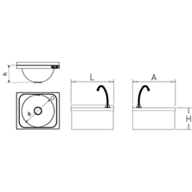 Automatic, battery-operated wall-mounted handwashing basin product photo  S