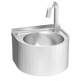 Round automatic, battery-operated wall-mounted handwashing basin product photo