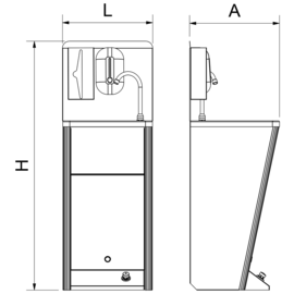 Integrated hand basin, floor-standing model 450x450x1250 mm product photo  S