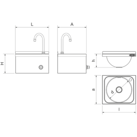 Wall-mounted washbasin series Black product photo S