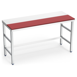 Preparation table with polyethylene worktop (red) | 1000 x 600 x H 850 mm product photo