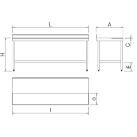 Preparation table with raised edge | PE white worktop | 1000 x 600 x H 850 mm product photo  S