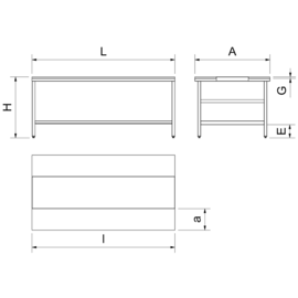 Disassembly table with base and worktop made of polyethylene (red) | 1500 x 1050 x H 850 mm product photo  S