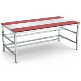 Disassembly table with worktop made of polyethylene (red) | 1500 x 1050 x H 850 mm product photo