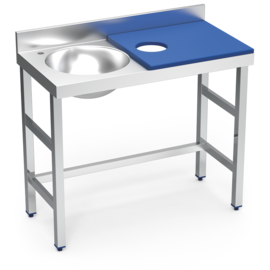preparation table | vegetable cleaning table | Basin left | blue worktop L 1000 mm product photo