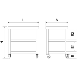 Rollhocker with 2 shelves | 705 mm x 505 mm H 730 mm product photo S