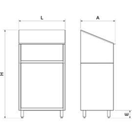 standing desk stainless steel H 1290 mm product photo  S