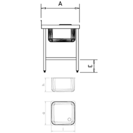 pre-rinsing unit with garbage pit sink on the right side | 2000 mm x 700 mm H 850 mm product photo S