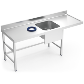 pre-rinsing unit with garbage pit sink on the right side | 2000 mm x 700 mm H 850 mm product photo