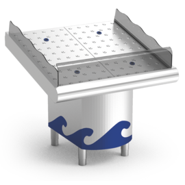Stainless steel fish counter 985 x 950 x H 1045 mm product photo