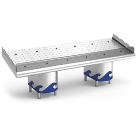 Stainless steel fish counter 960 x 500 x H 572 mm product photo