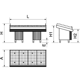 Fish counter with stainless steel stand, 1.5 m product photo S