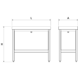 seafood table stainless steel | 1000 mm x 500 mm H 917 mm product photo S