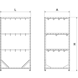 ham rack 1153 x 953 x H 2033 mm product photo S