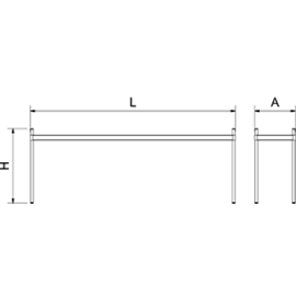 Top shelf for service station made of stainless steel, 991 x 391 xH 677 mm product photo S