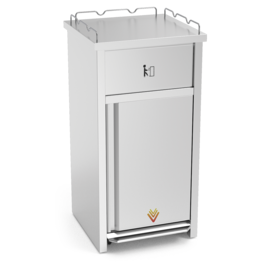 waste container with top for trays | pedal | 625 mm x 600 mm H 1255 mm product photo