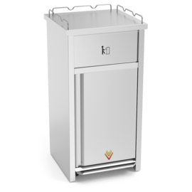 waste container with top for trays | pedal | 540 mm x 410 mm H 1016 mm product photo