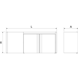 Left corner cabinet with hinged door 1075x340x660 mm product photo