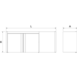 Right-hand corner wall cabinet with hinged door 1075 x 340 x H 660 mm product photo