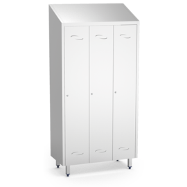 Stainless steel locker/wardrobe with 3 compartments product photo
