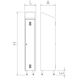 Stainless steel locker/wardrobe with 1 compartment product photo  S