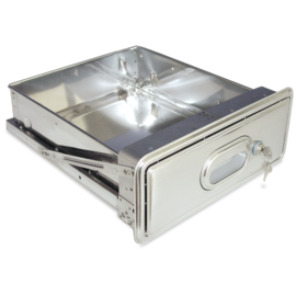 Stainless steel drawer for mounting on a shelf, made of stainless steel, L=500 mm, with lock product photo