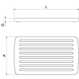 bread cutting board plastic white 400 mm x 240 mm x 20 mm product photo S