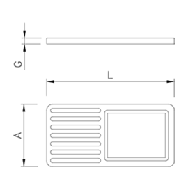 bread cutting board plastic white 430 mm x 210 mm x 20 mm product photo S