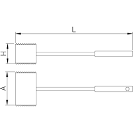 Meat mallet, meat tenderizer 340x100x60 mm product photo S